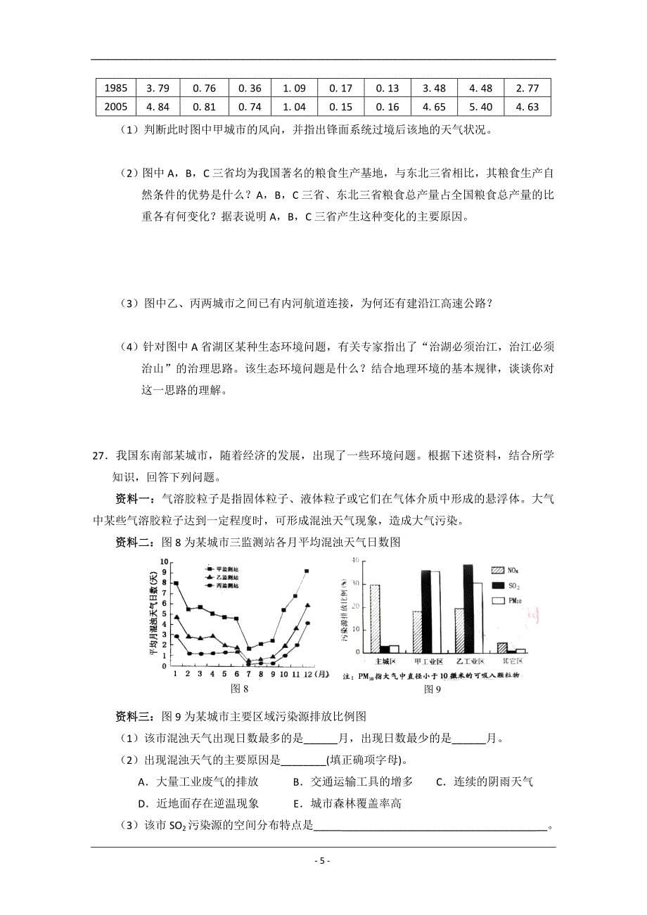 二轮专题八人口文化环境和可持续发展_第5页