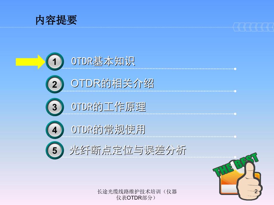 长途光缆线路维护技术培训仪器仪表OTDR部分课件_第2页