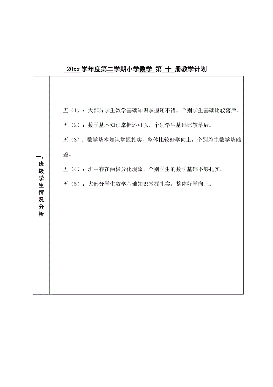 五年级下数学教学计划_第2页