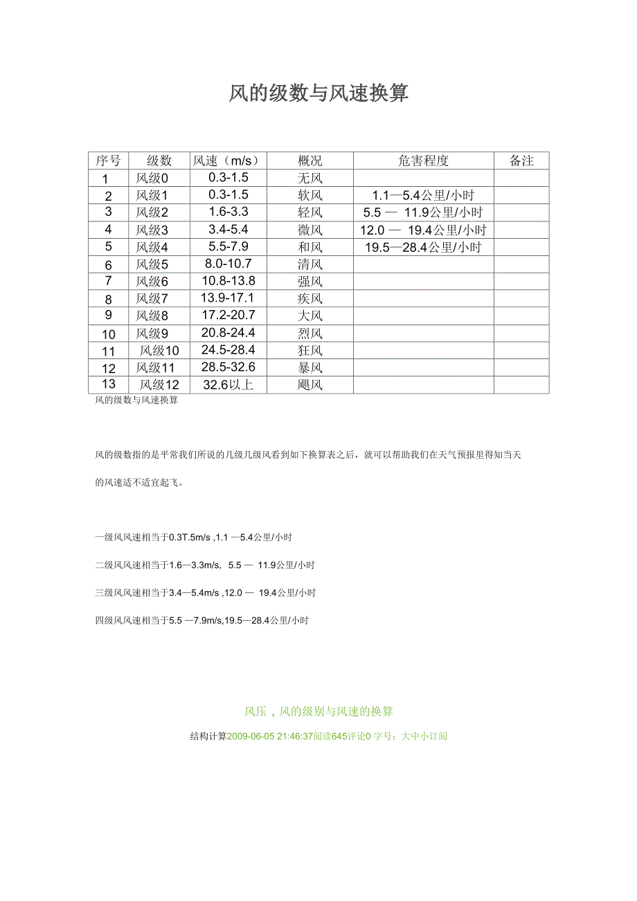 风速与风的等级换算_第1页