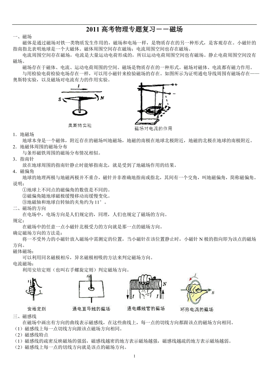 35.高中物理复习磁场知识点总结.doc_第1页