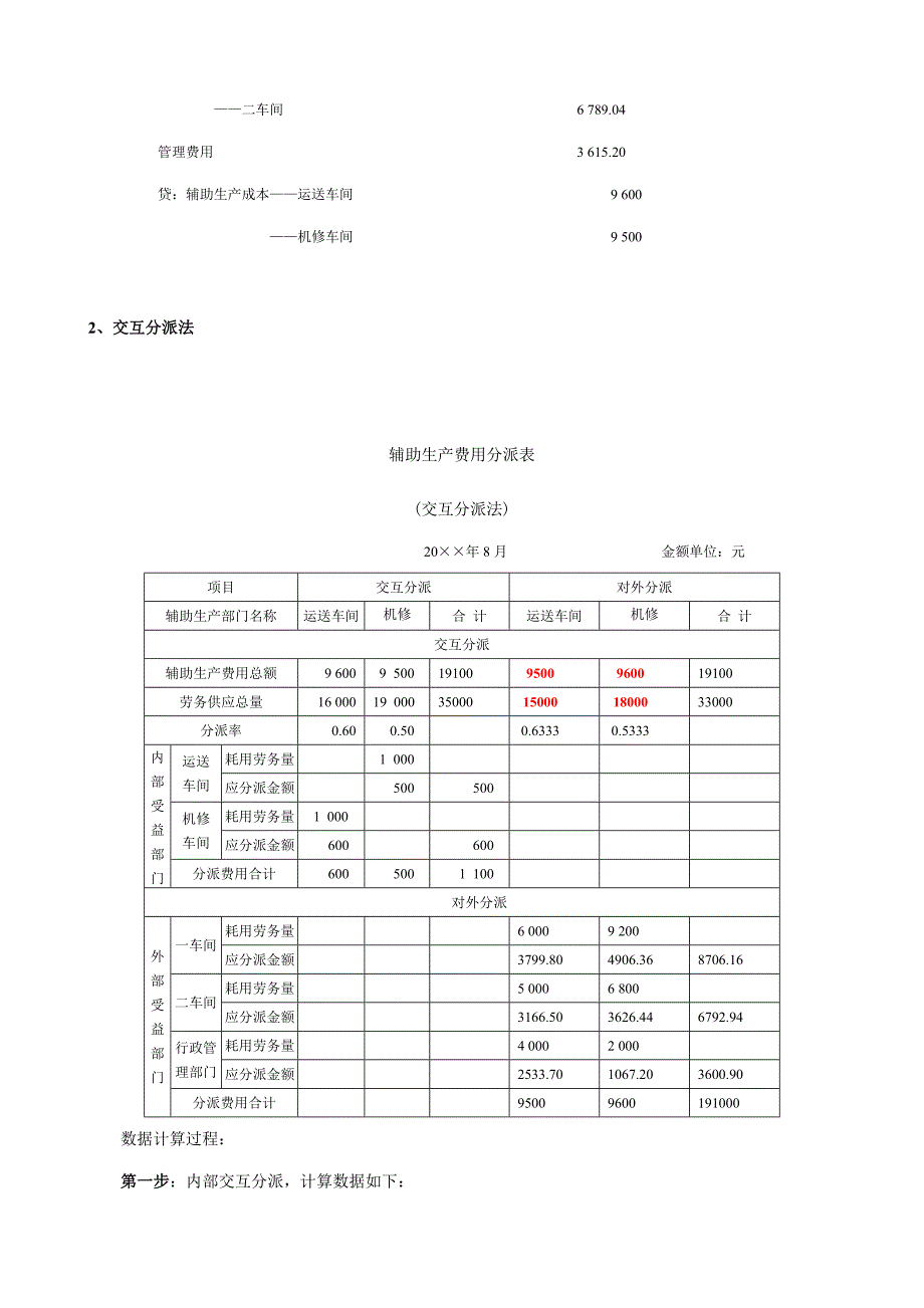 成本会计辅助生产费用的归集和分配习题答案_第4页