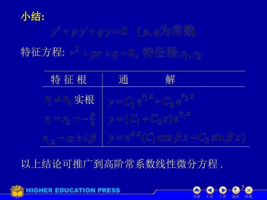 D77常系数齐次线性微分方程第4次课ppt课件_第5页