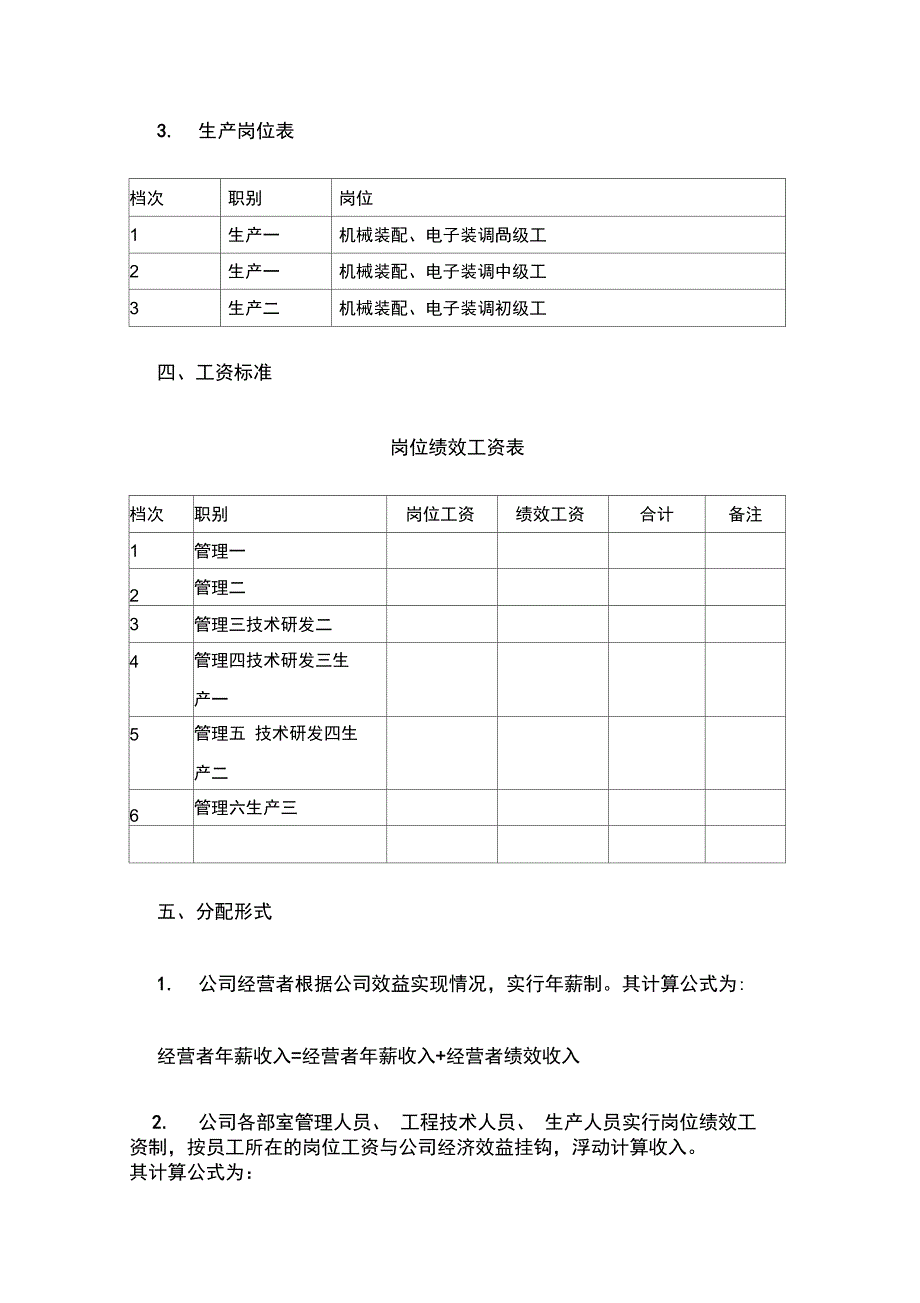 公司各岗位绩效工资实施计划方案_第3页