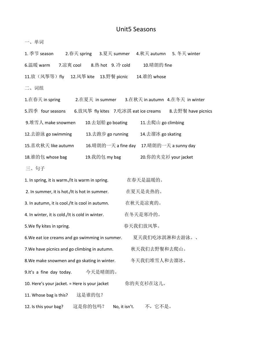 苏教版四年级下册英语归纳_第5页