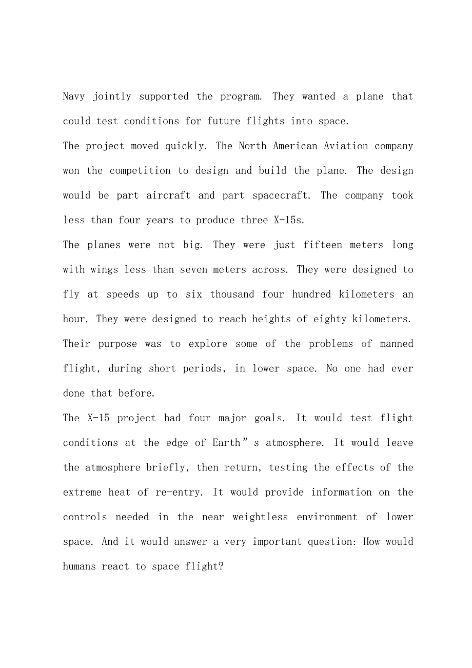 英语口语-第一架飞出地球大气层的飞机.docx_第3页