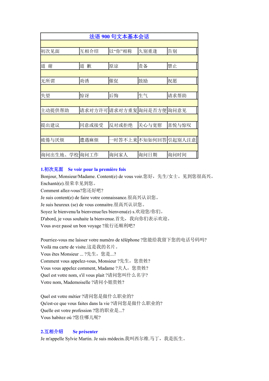 法语900句文本基本会话_第1页