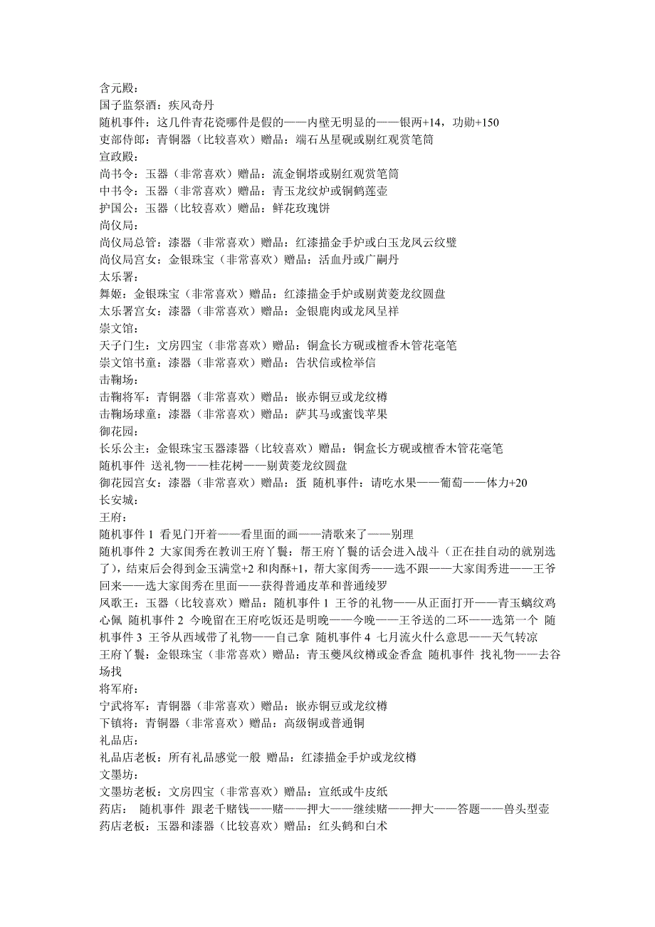 新版宫廷计NPC人物喜好及回赠物品.doc_第2页