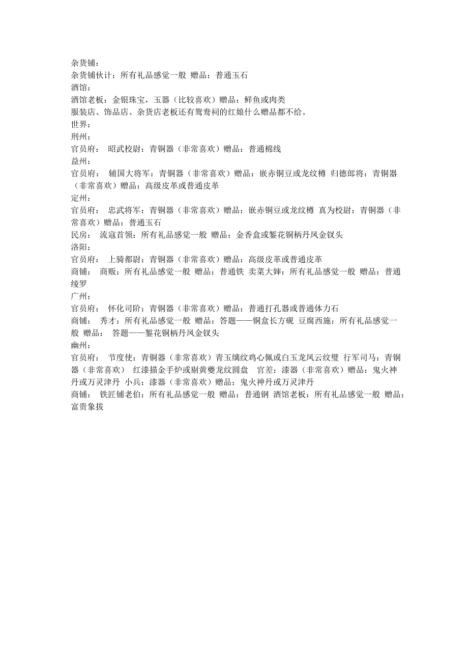 新版宫廷计NPC人物喜好及回赠物品.doc_第3页