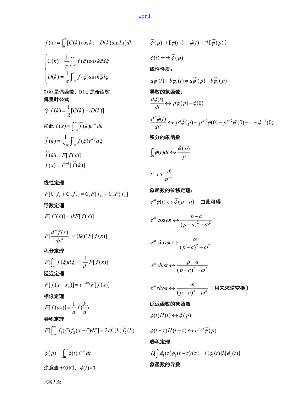 数学物理方法知识点归纳_第4页