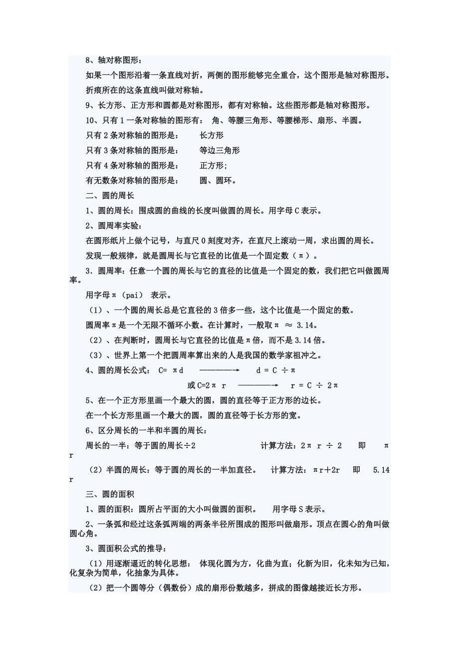 人教版六年级数学上册经典总结_第5页