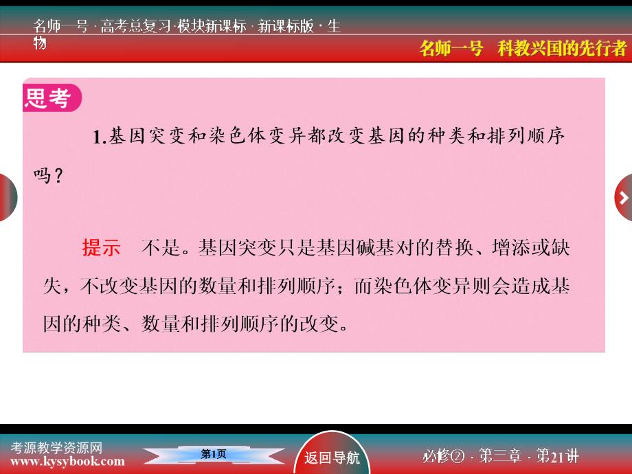 生物变异导练和例题分析课件_第1页