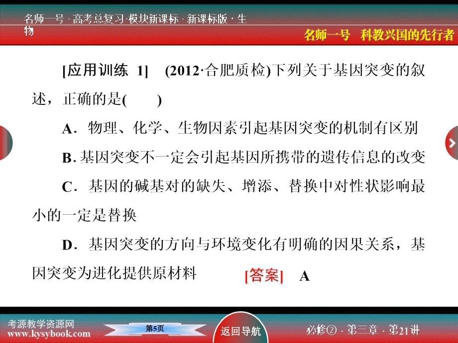 生物变异导练和例题分析课件_第5页