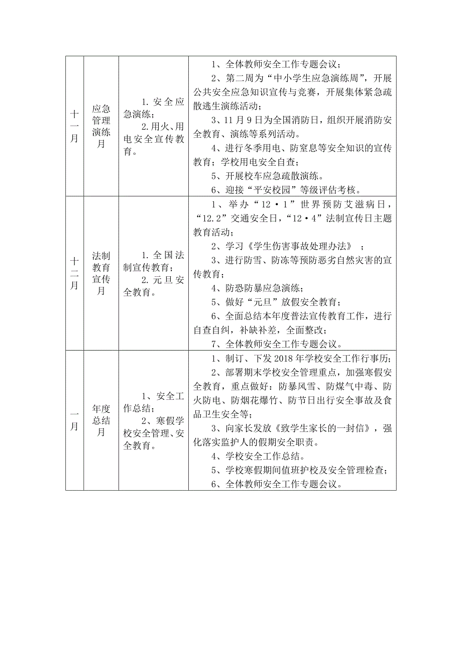 明珠学校安全工作行事历_第4页