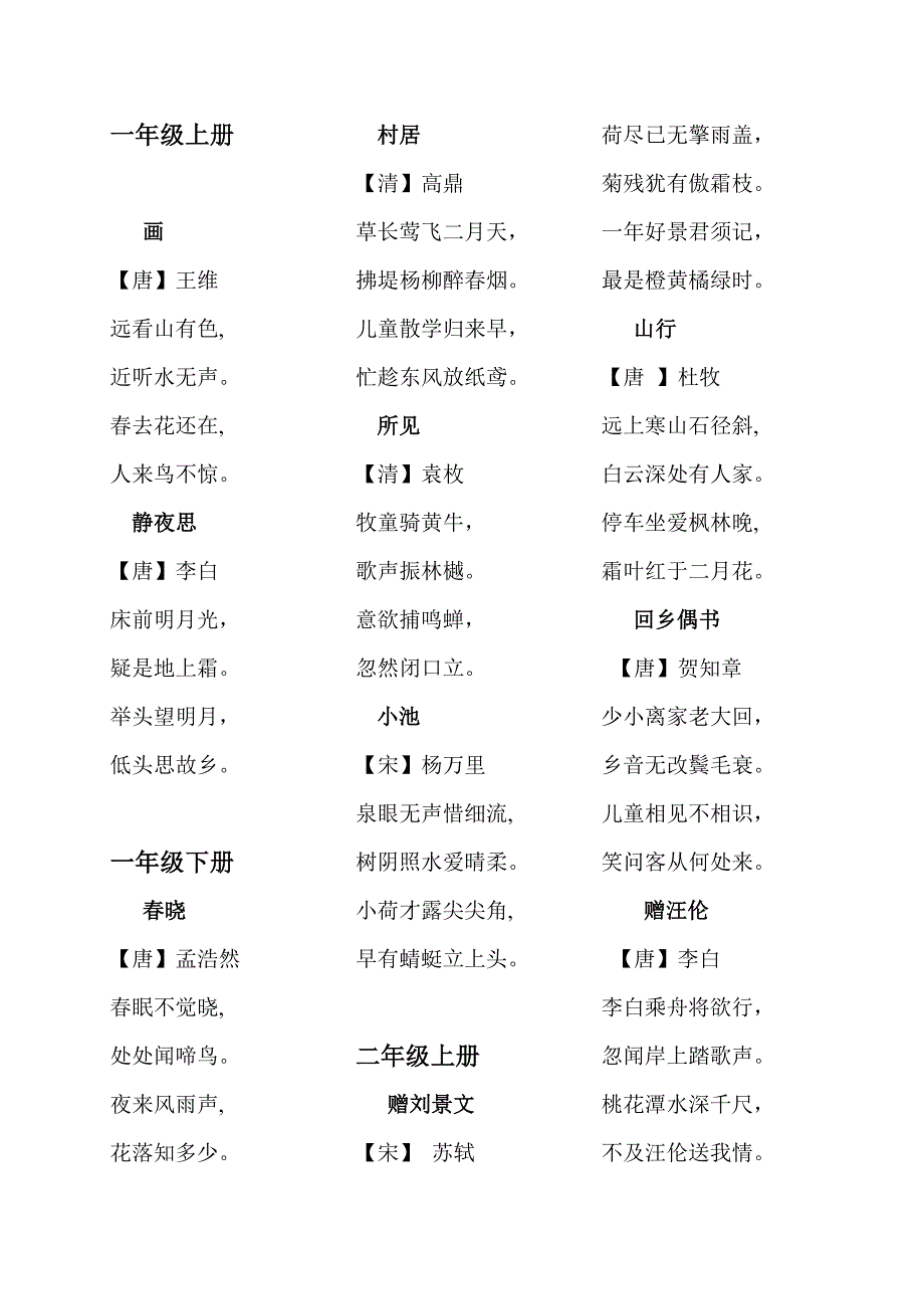 一到六年级古诗词.doc_第1页