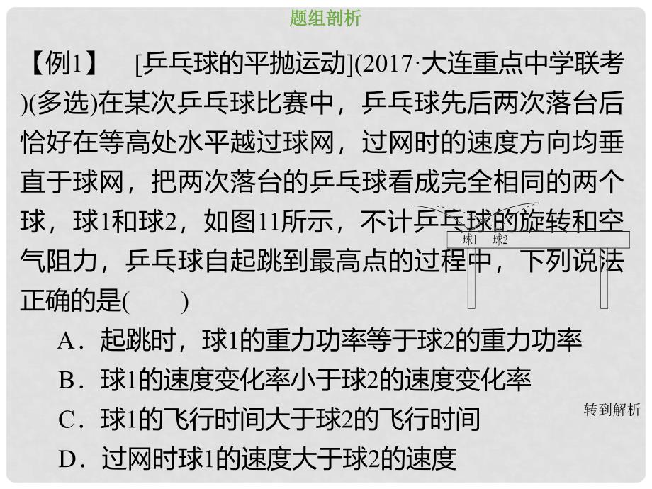 高考物理总复习 第四章 曲线运动 万有引力与航天 424 核心素养培养 体育运动中的平抛运动问题课件_第3页