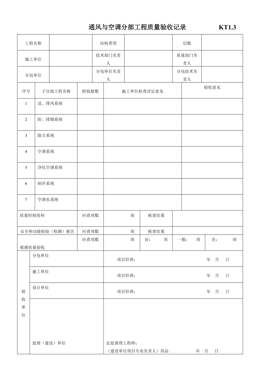 通风空调验收空白表格_第3页