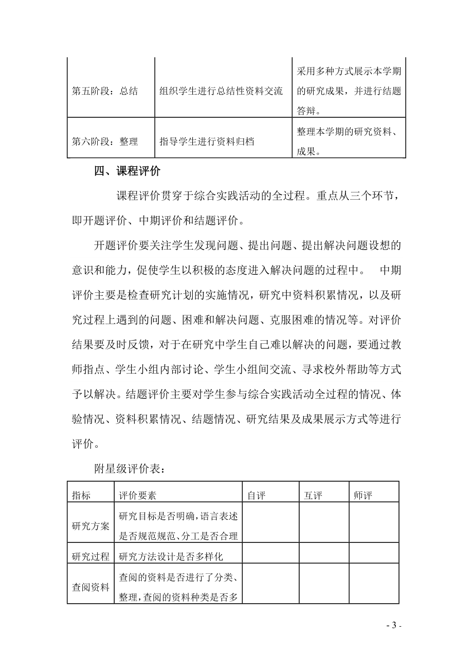 小学四年级综合实践活动课程教案　全册_第3页