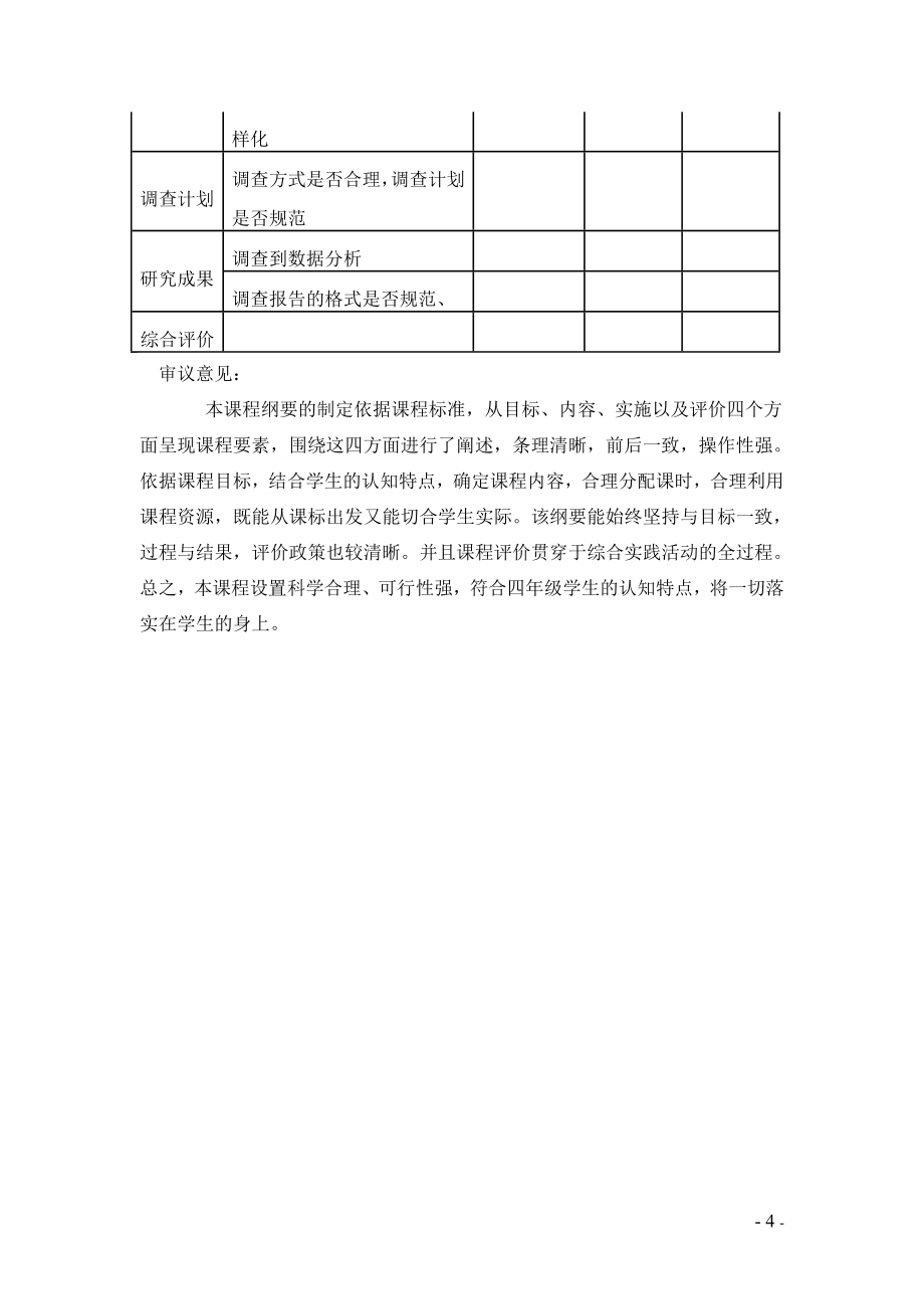 小学四年级综合实践活动课程教案　全册_第4页