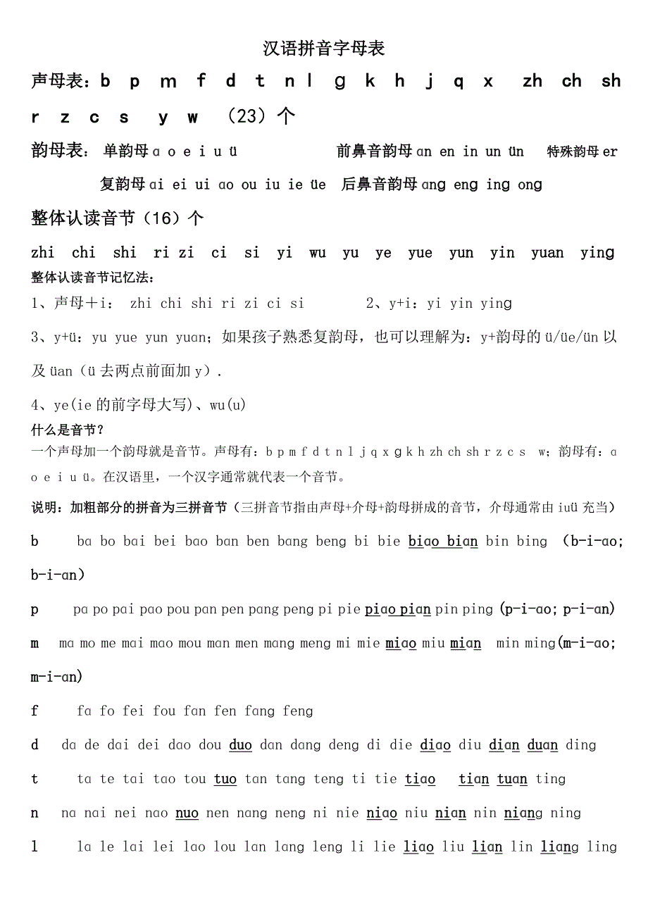 小学生一年级拼音字母表_第1页