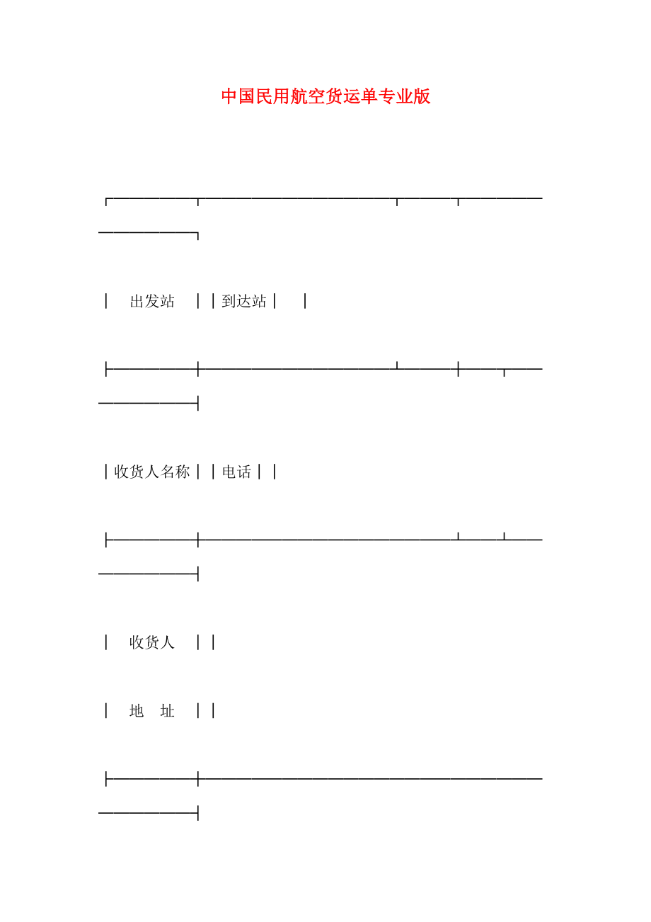 中国民用航空货运单专业版_第1页