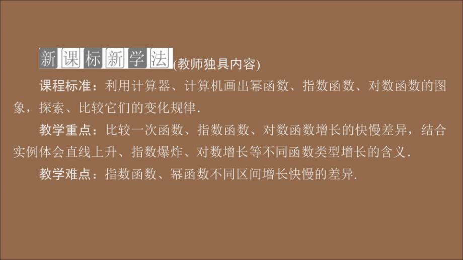 2019-2020学年新教材高中数学 第4章 指数函数与对数函数 4.4 对数函数 4.4.3 不同函数增长的差异课件 新人教A版必修第一册_第2页