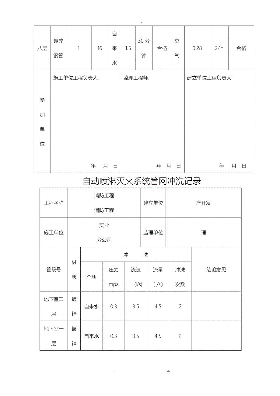 自动喷水灭火系统试压记录表_第4页