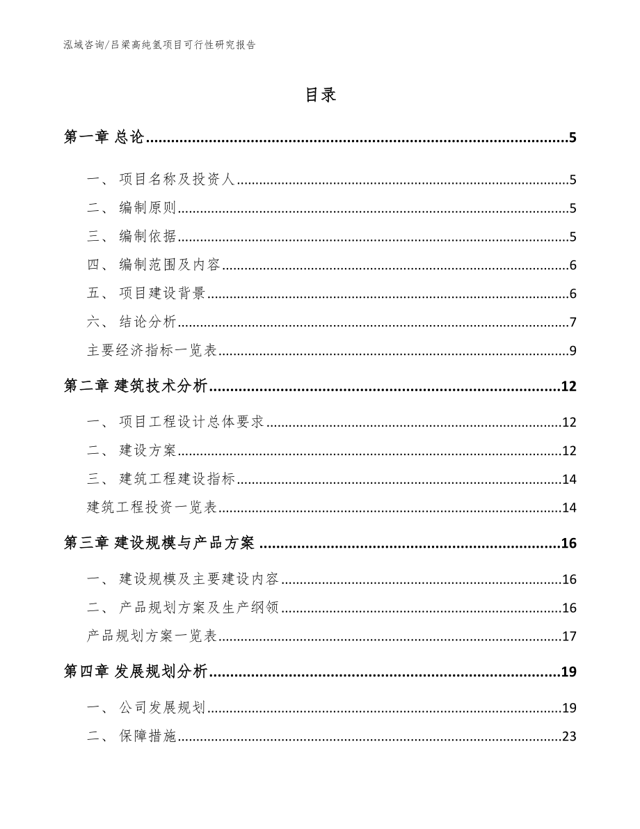 吕梁高纯氢项目可行性研究报告（模板范文）_第1页