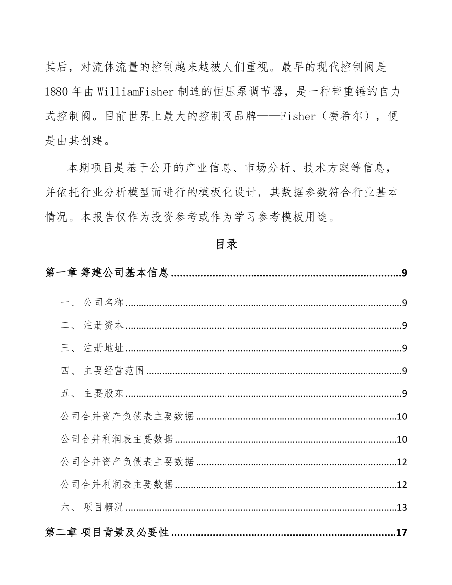 杭州关于成立控制阀产品公司可行性研究报告_第3页