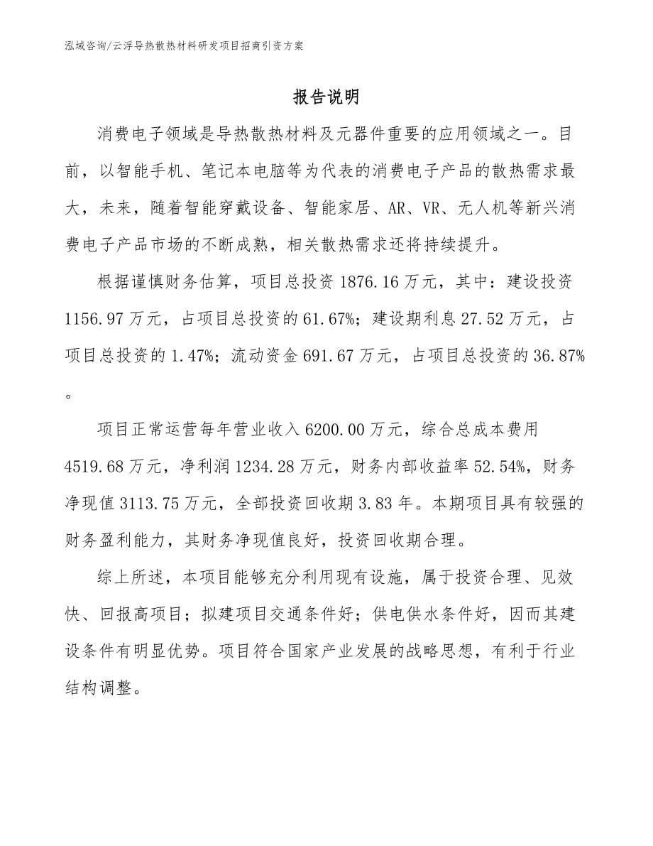 云浮导热散热材料研发项目招商引资方案模板参考_第5页