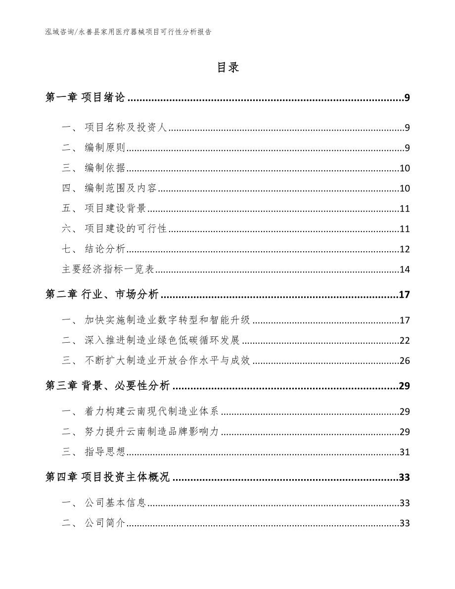 永善县家用医疗器械项目可行性分析报告【范文模板】_第2页