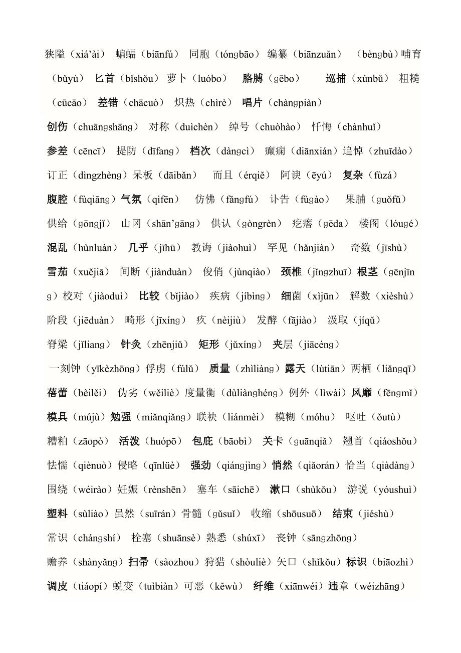 很全常用普通话易错读音_第1页