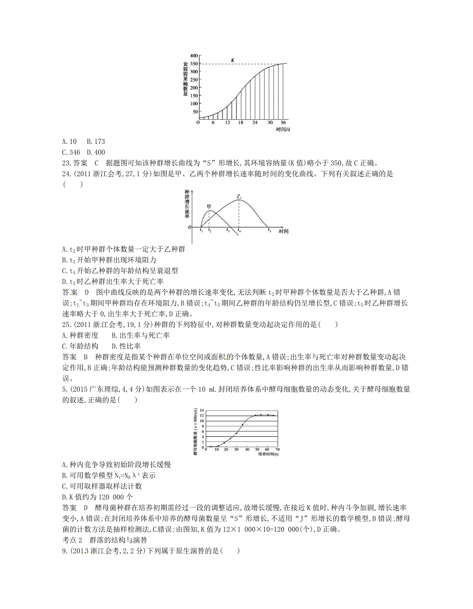 (B版-浙江选考专用)2019版高考生物总复习-专题22-种群与群落试题.doc_第2页