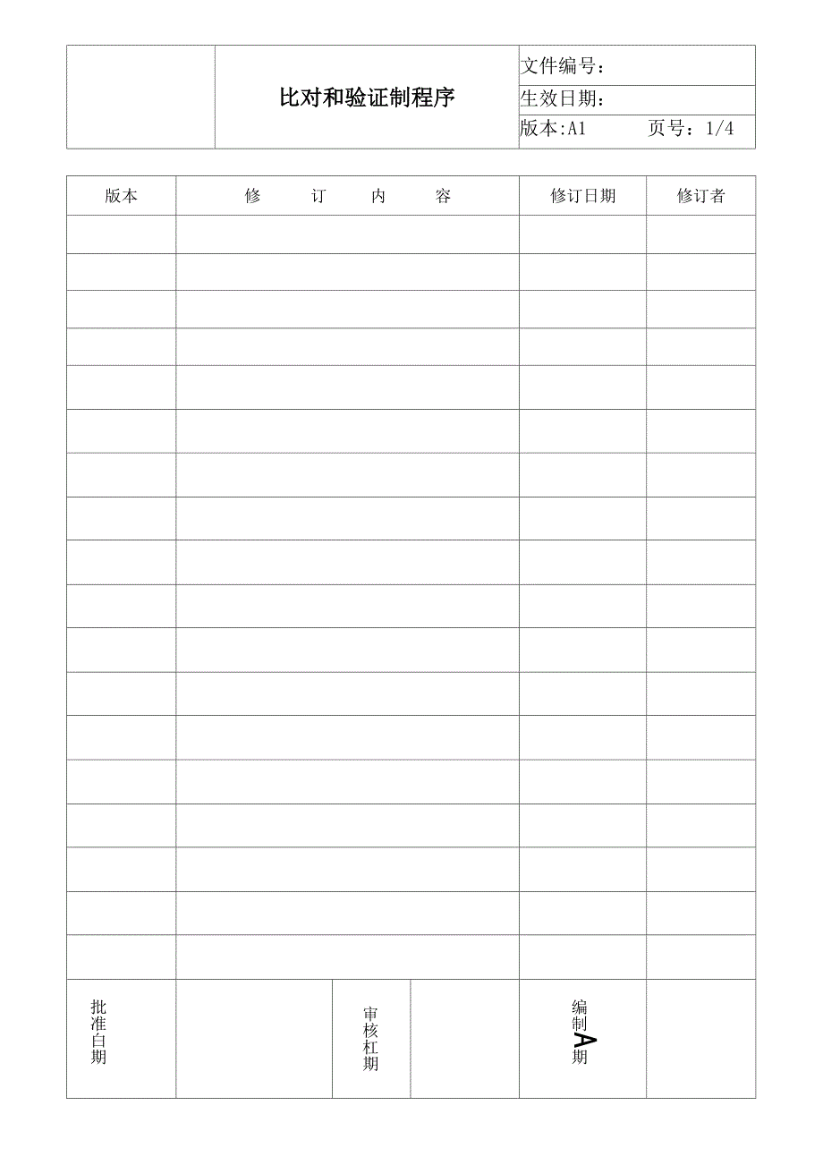 ISO17025 2017比对和验证控制程序_第1页