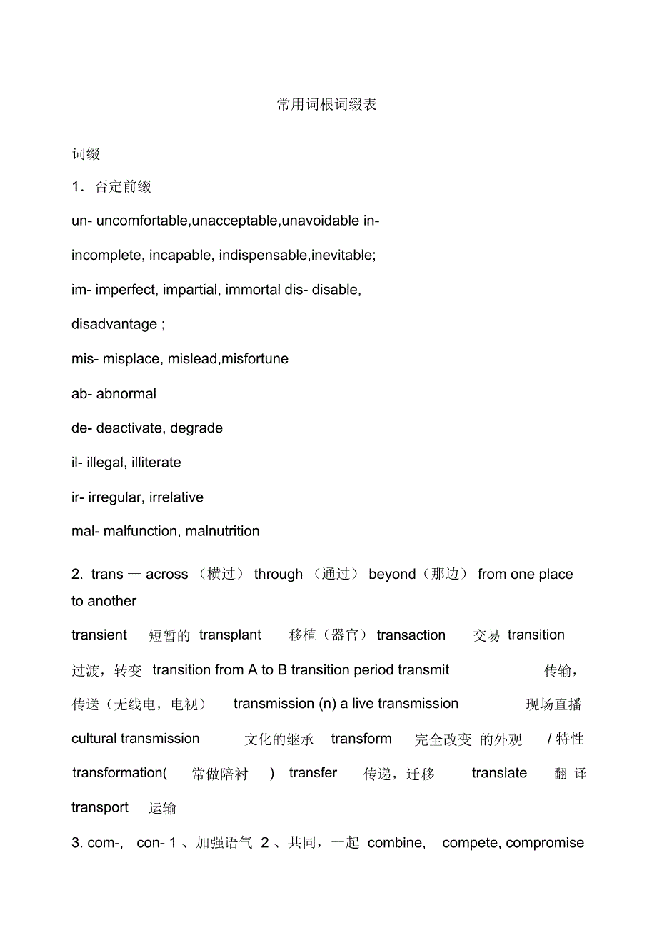 常用词根词缀表_第1页