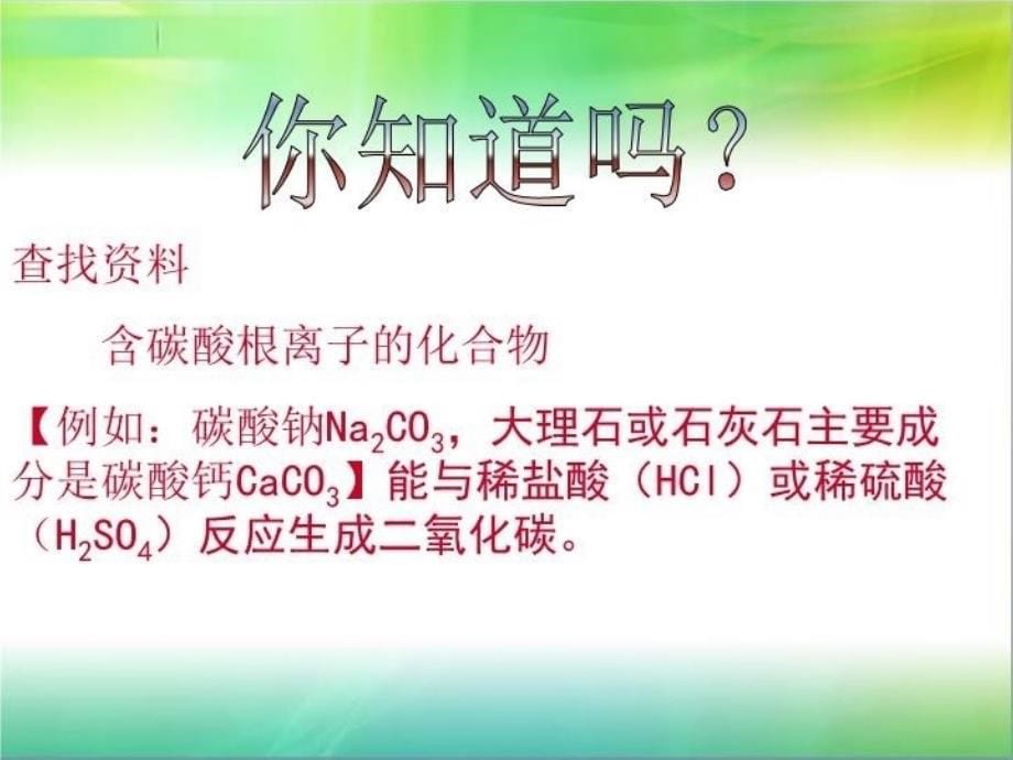 人教版九年级化学上册题2二氧化碳制取的研究教学课件_第5页