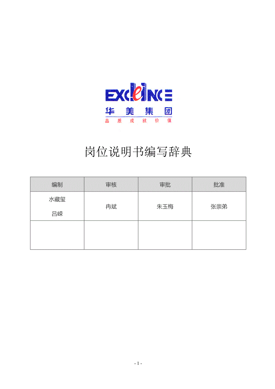 岗位说明书编写辞典(0825)_第1页