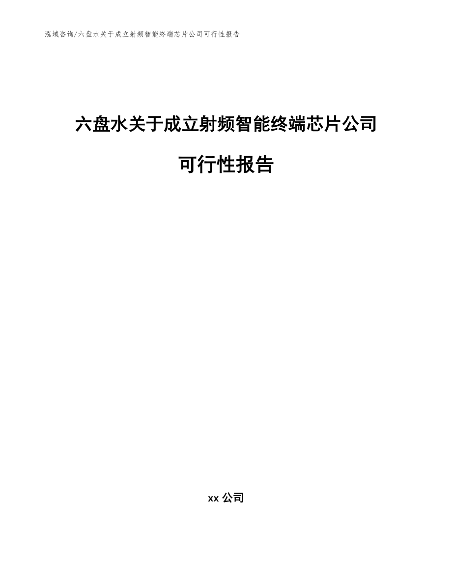 六盘水关于成立射频智能终端芯片公司可行性报告范文模板_第1页