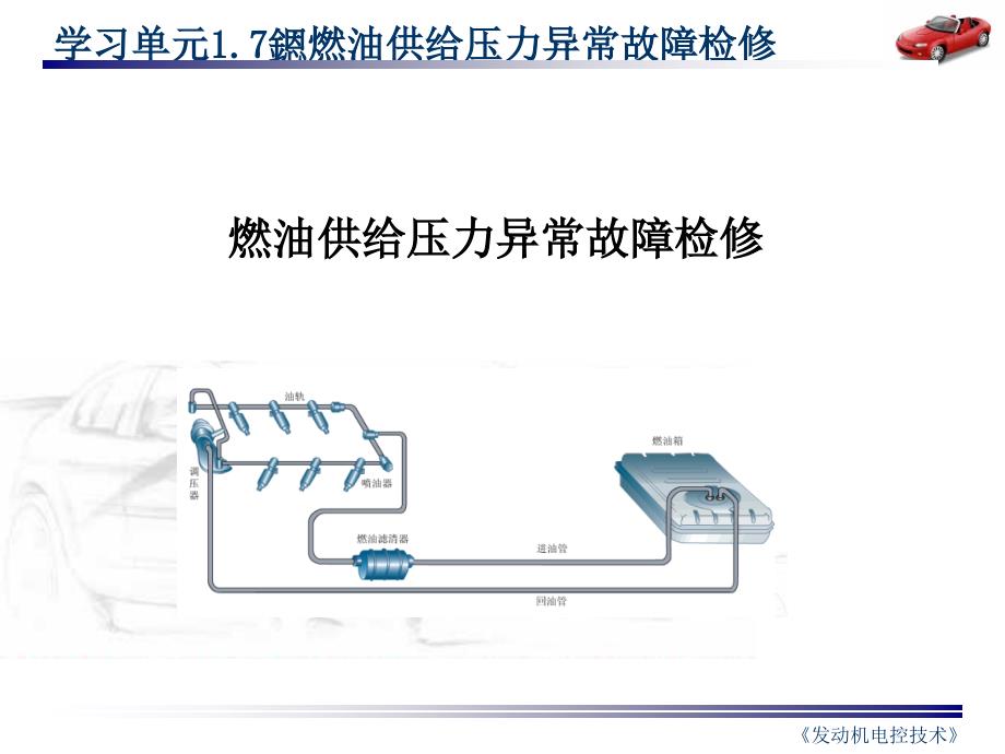 燃油供给压力异常故障检修ppt课件_第1页