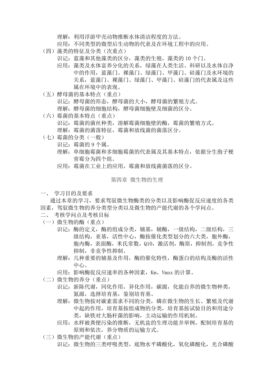 环境生物工程自考大纲_第4页