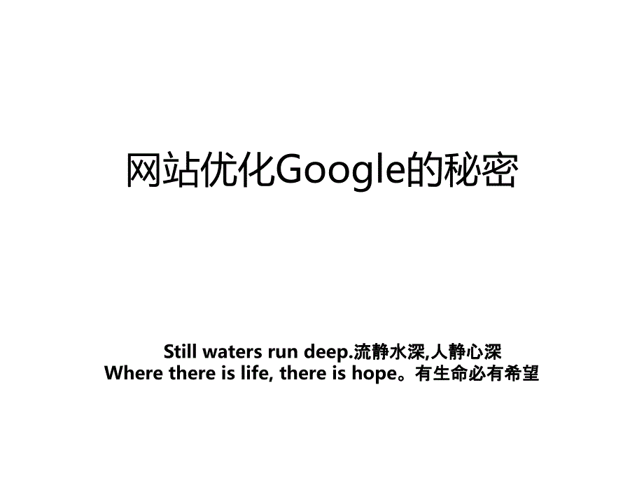 网站优化Google的秘密教案_第1页