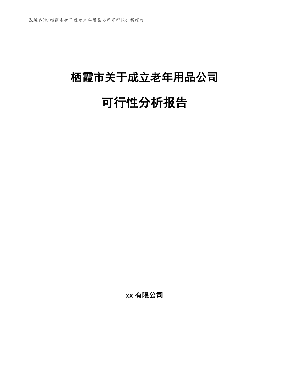 栖霞市关于成立老年用品公司可行性分析报告【参考模板】_第1页