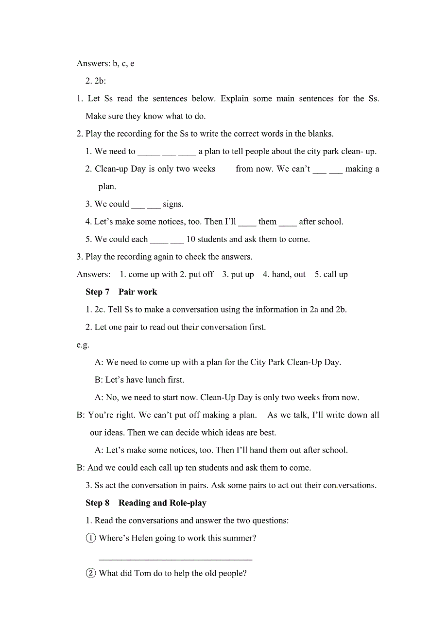 2014新目标人教版八年级英语下Unit2全单元教案(共26页)_2_第4页