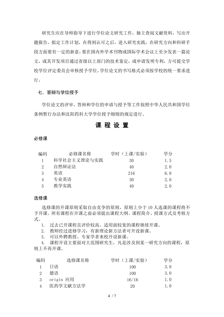 中药学各专业硕士研究生培养方案_第4页