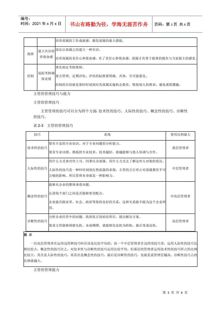 主管的角色与功能、技能与涵养_第3页