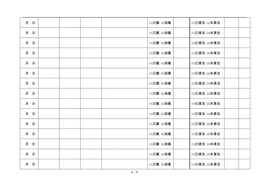 检验科医疗废物处理记录表_第4页