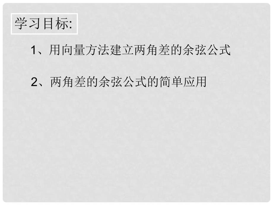 高一数学（全套）课件（精品）新人教版必修43.1.1两角差的余弦公式_第2页