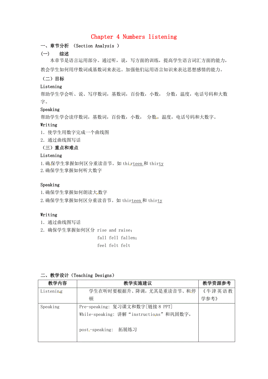 辽宁省法库县东湖第二初级中学八年级英语上册Chapter4Numberslistening章节分析牛津沈阳版_第1页