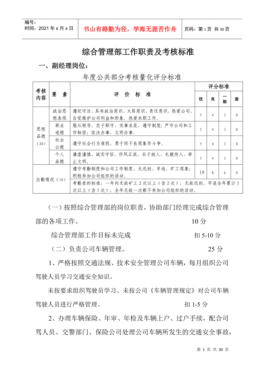 公司考核细则_第1页