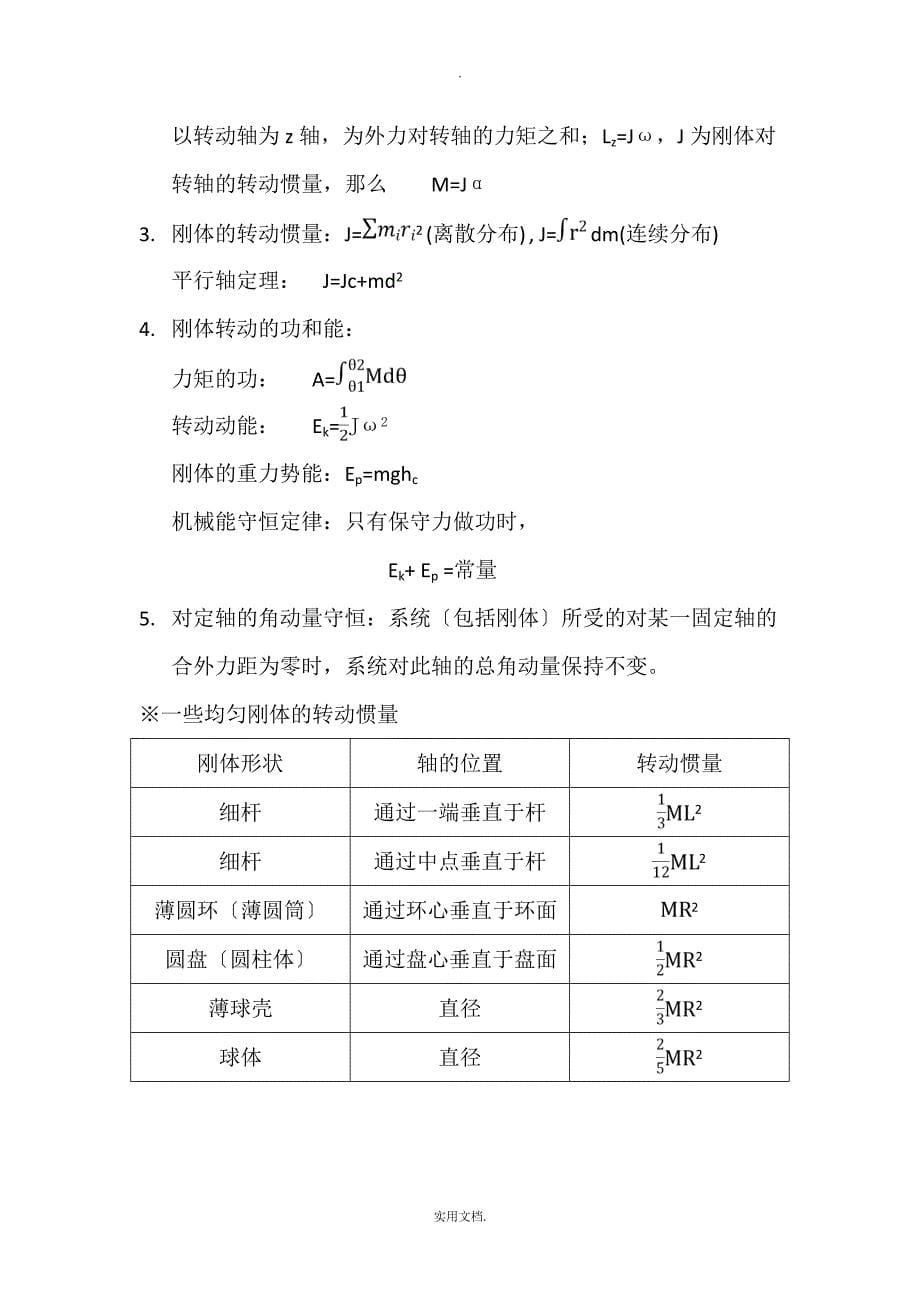 大学物理力学总结_第5页